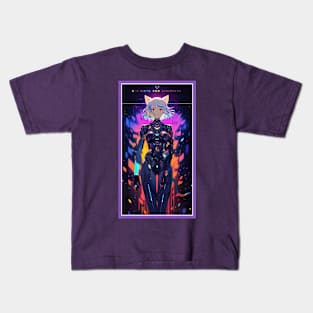 Anime Cute Cat Girl | Quality Anime Girl Artwork | Sci-Fi Manga Girl Anime Art Kids T-Shirt